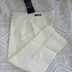 Slim-Sation Capri Pants Cream Ivory Tummy Control Stretch Women 6‎ NWT
